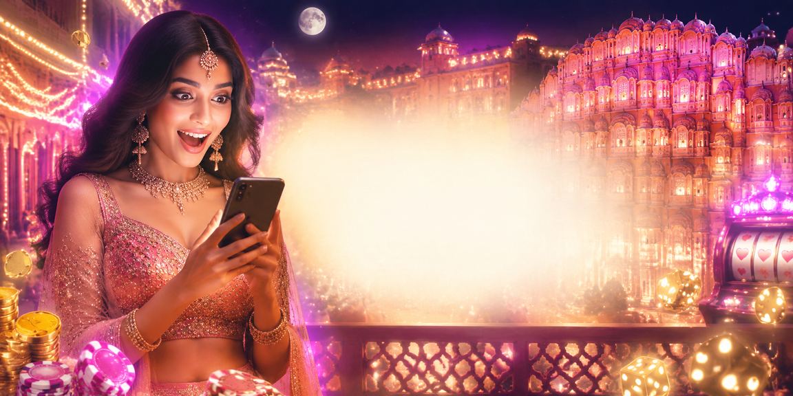 Jaipur landmark and mobile casino screen highlighting user login experience